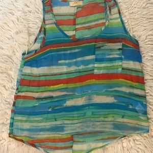 Rainbow sheer tank top.
